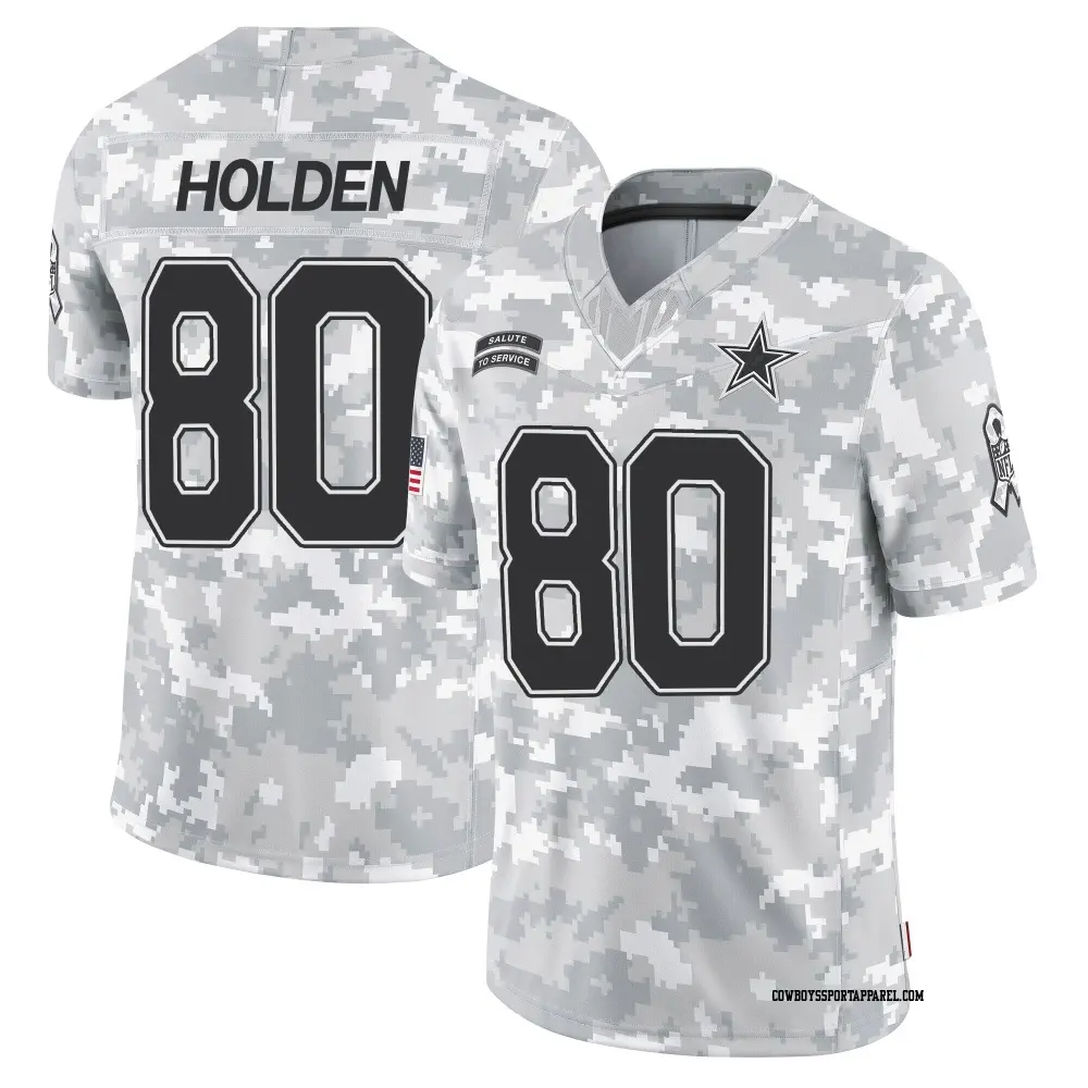 Limited Arctic Camo Youth Traeshon Holden Dallas Cowboys 2024 Salute to Service Jersey