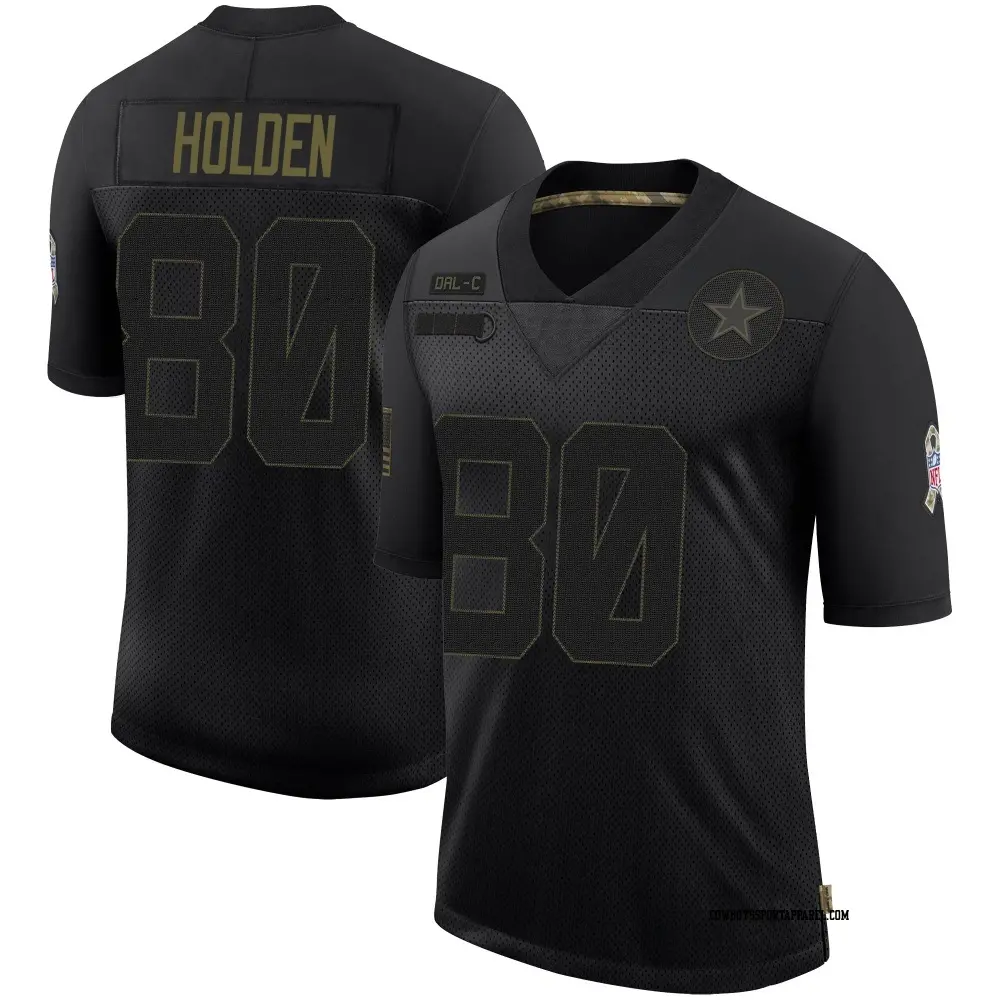 Limited Black Men's Traeshon Holden Dallas Cowboys 2020 Salute To Service Jersey