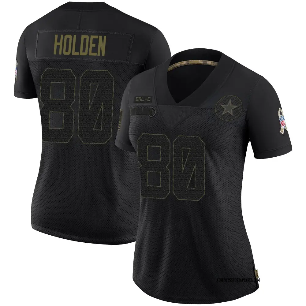 Limited Black Women's Traeshon Holden Dallas Cowboys 2020 Salute To Service Jersey