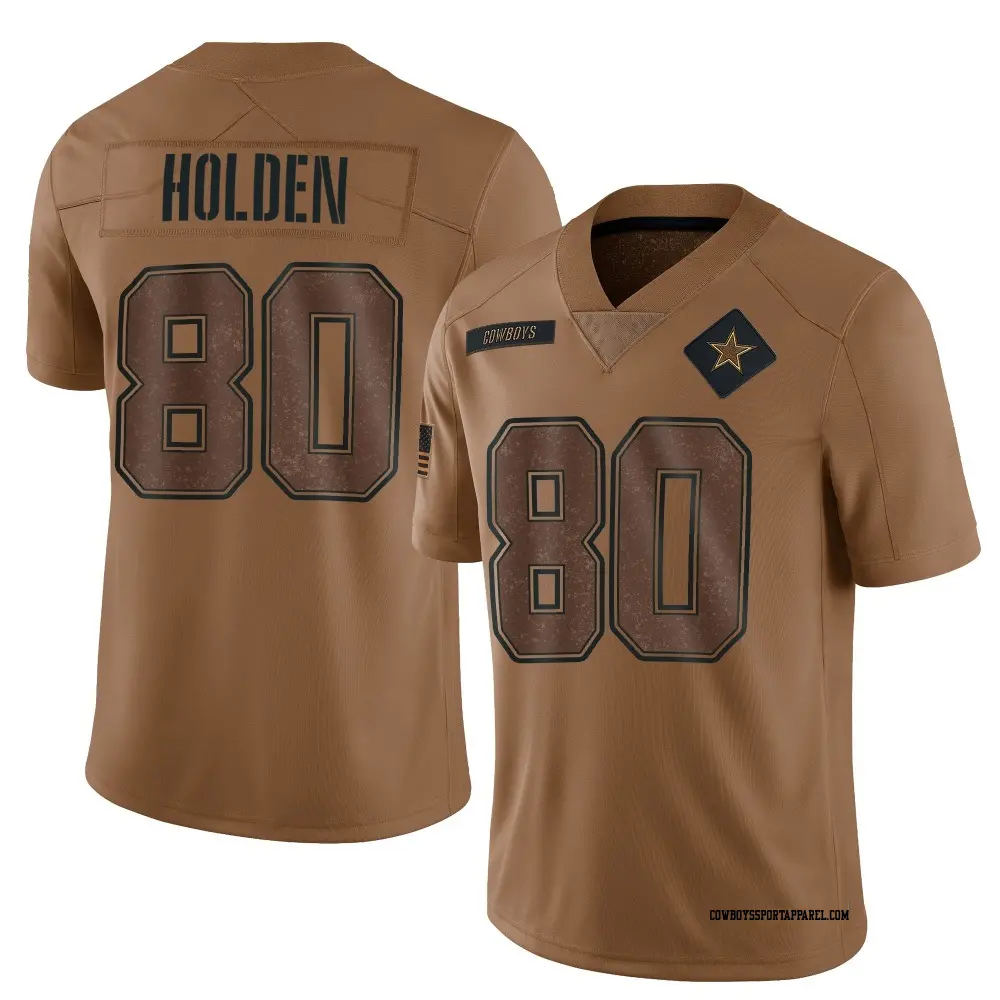 Limited Brown Youth Traeshon Holden Dallas Cowboys 2023 Salute To Service Jersey