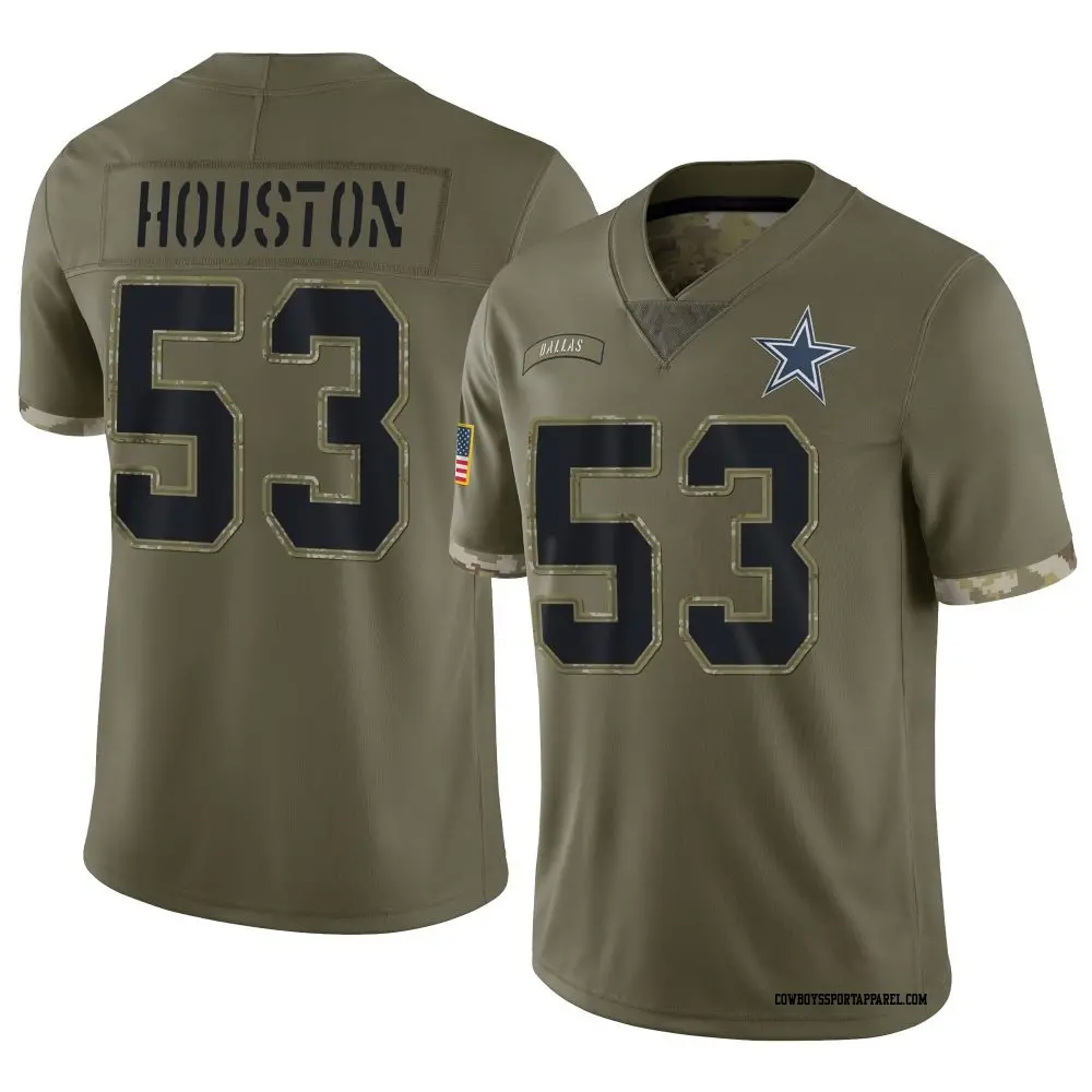 Limited Olive Men's James Houston Dallas Cowboys 2022 Salute To Service Jersey