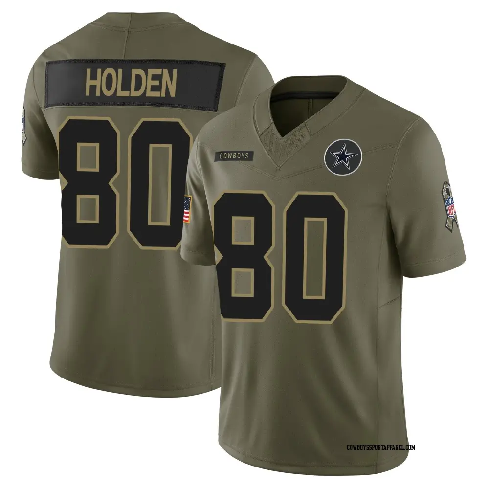 Limited Olive Men's Traeshon Holden Dallas Cowboys 2025 Salute to Service Jersey