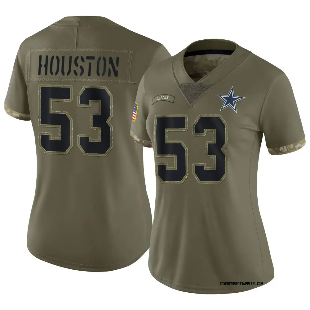 Limited Olive Women's James Houston Dallas Cowboys 2022 Salute To Service Jersey