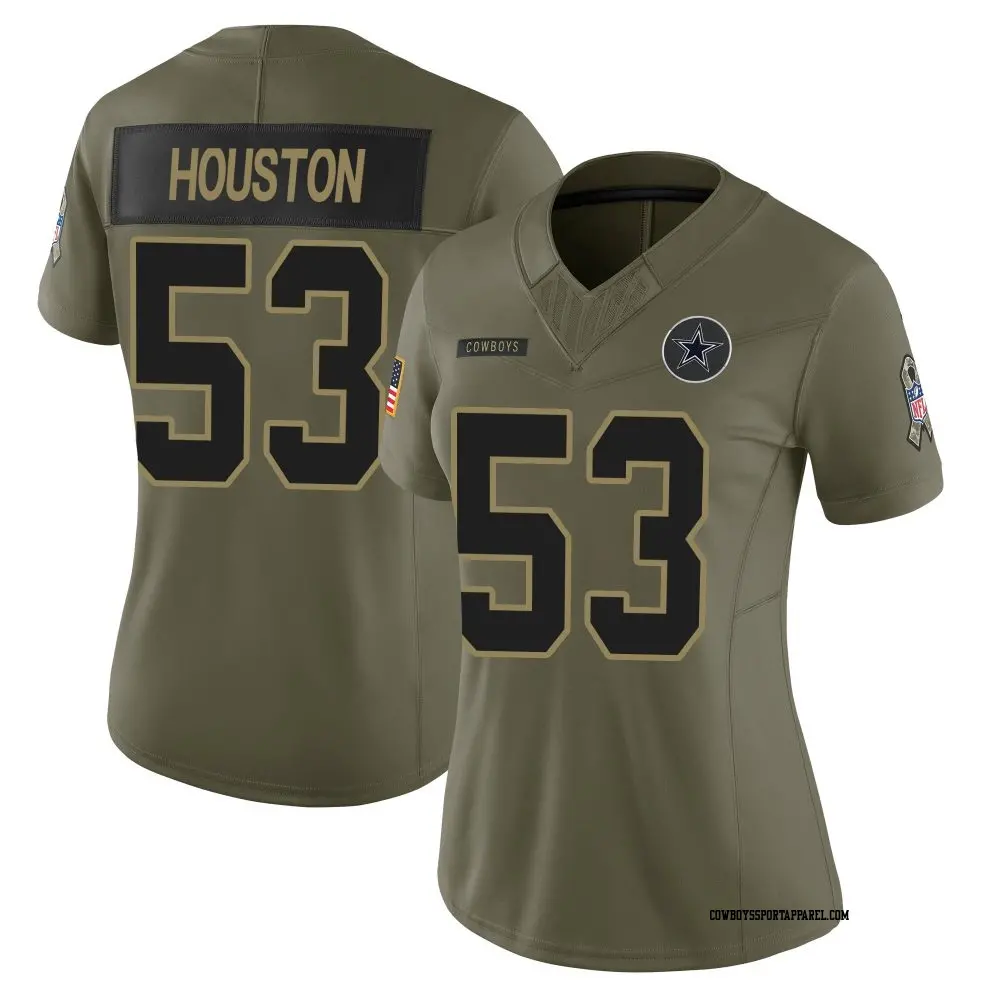 Limited Olive Women's James Houston Dallas Cowboys 2025 Salute to Service Jersey