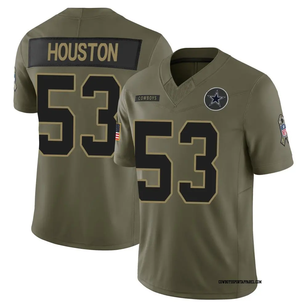 Limited Olive Youth James Houston Dallas Cowboys 2025 Salute to Service Jersey