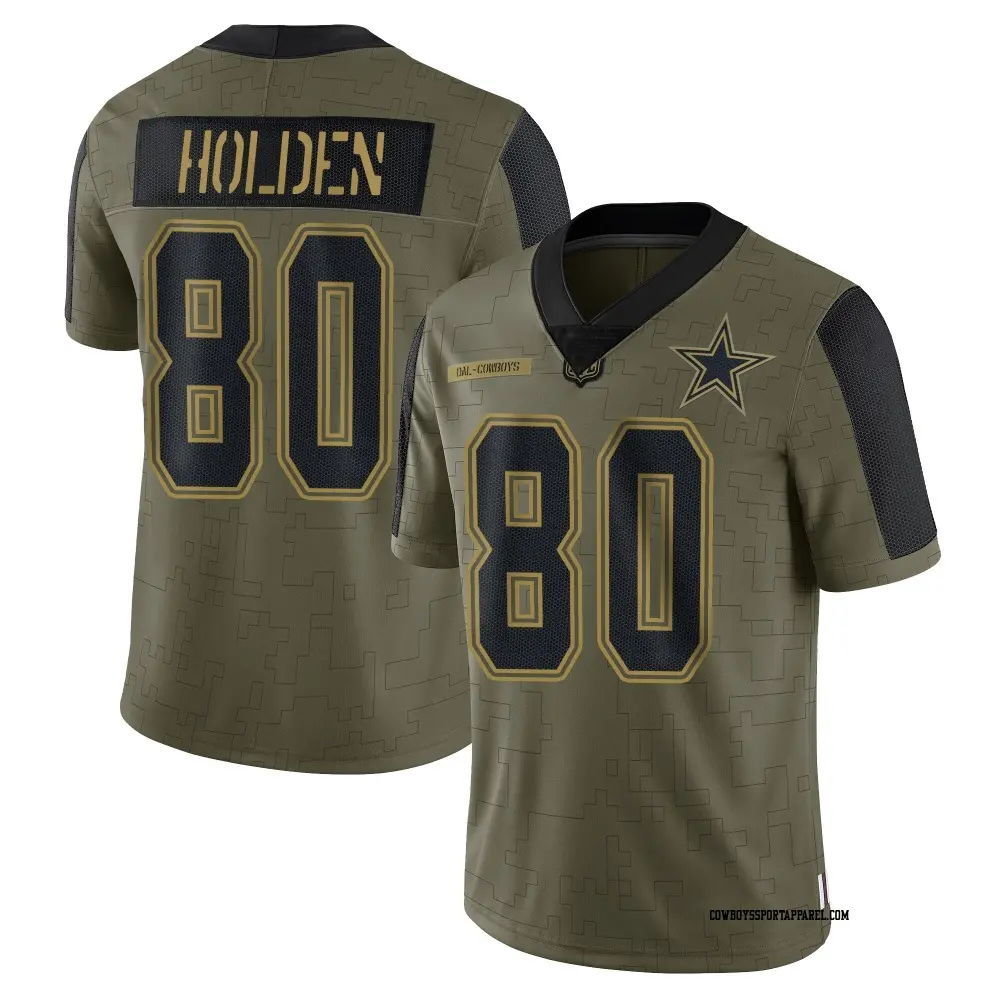 Limited Olive Youth Traeshon Holden Dallas Cowboys 2021 Salute To Service Jersey